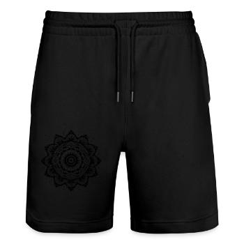 Yogi, Prana Mandala en noir - Short de jogging bio TRAINER Stanley/Stella unisexe - noir - Devant - Nik (191cm) & Marisol (170cm)