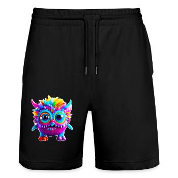 Kleines Monster - Stanley/Stella Unisex Bio Joggingshorts Trainer  - Schwarz - Vorne - Nik (191cm) & Marisol (170cm)