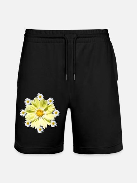 Fiore Cosmee con margherite motivo floreale floreale - Pantaloncini da jogger ecologici unisex Trainer di Stanley/Stella - nero