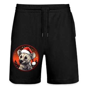 Hyänen Weihnachten - Stanley/Stella Unisex Bio Joggingshorts Trainer  - Schwarz - Vorne - Nik (191cm) & Marisol (170cm)