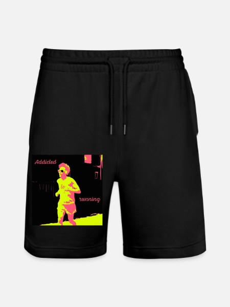 Jogger, man addicted to running - Stanley/Stella Trainer Unisex Organic Jogging Shorts - black