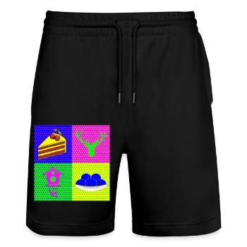 Schwarzwälder Quartett - Stanley/Stella Unisex Bio Joggingshorts Trainer  - Schwarz - Vorne - Nik (191cm) & Marisol (170cm)