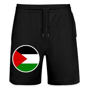 Palestine - Short de jogging bio TRAINER Stanley/Stella unisexe - noir - Devant - Nik (191cm) & Marisol (170cm)