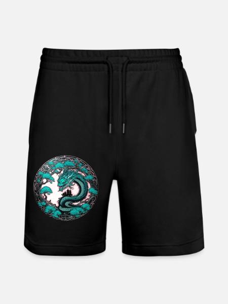 drache,chinesischer drache,gothic,tattoo - Stanley/Stella Unisex Bio Joggingshorts Trainer - Schwarz