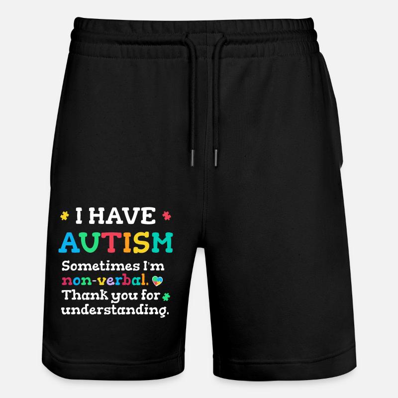 Nonverbaler Autismus - Stanley/Stella Unisex Bio Joggingshorts Trainer - Schwarz