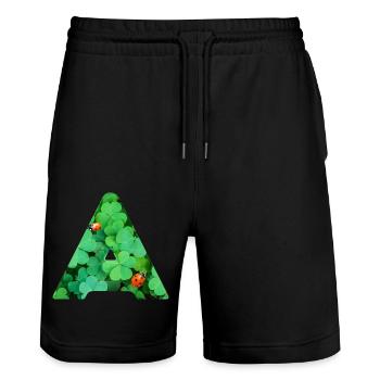 Shamrocks A - Stanley/Stella Trainer Unisex Organic Jogging Shorts - black - Front - Nik (191cm) & Marisol (170cm)