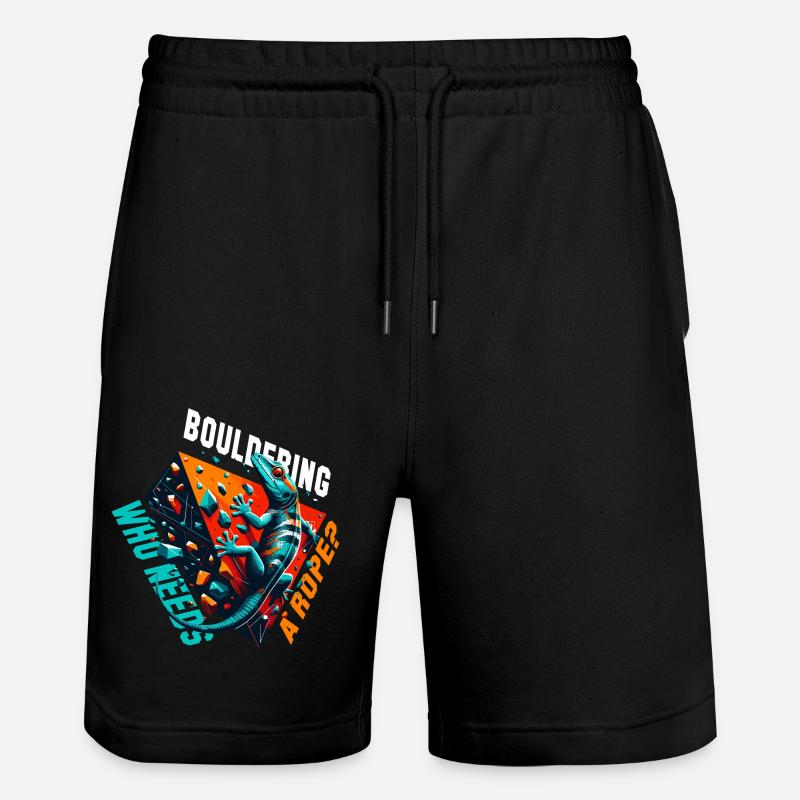 Bouldering Gecko Rope? Gift - Stanley/Stella Trainer Unisex Organic Jogging Shorts - black