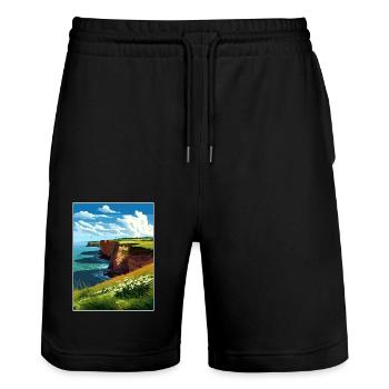 Berry Head Devon Vintage voyage affiche Souvenir - Short de jogging bio TRAINER Stanley/Stella unisexe - noir - Devant - Nik (191cm) & Marisol (170cm)