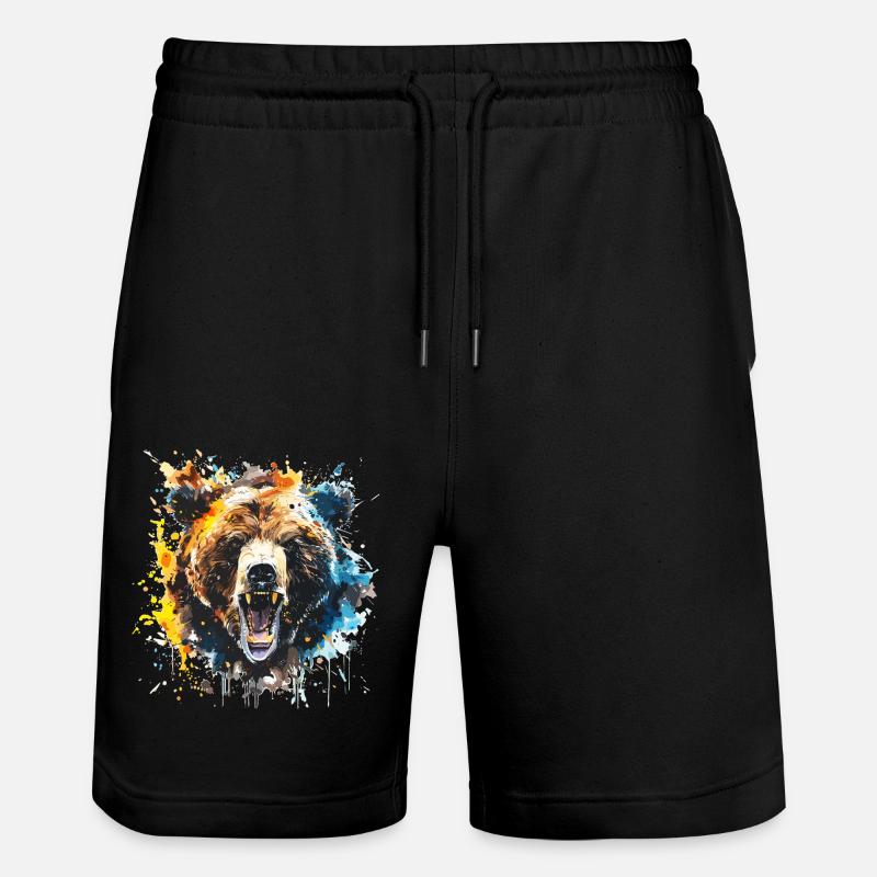 Grizzly, ours, bear - Short de jogging bio TRAINER Stanley/Stella unisexe - noir