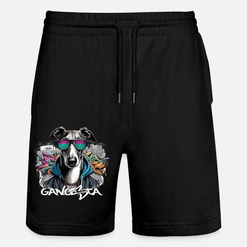 Greyhound Gangsta chien Graffiti cadeau - Short de jogging bio TRAINER Stanley/Stella unisexe - noir