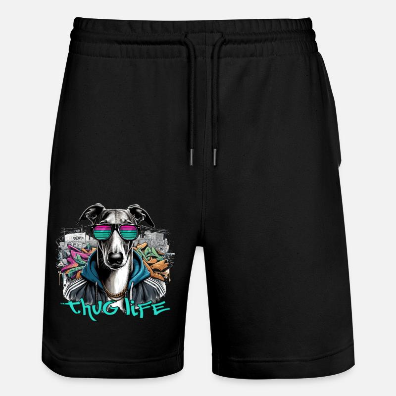 Greyhound Gangster Life Graffiti Gift - Stanley/Stella Trainer Unisex Organic Jogging Shorts - black