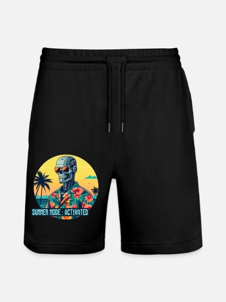 Summer Mode Activated - Stanley/Stella Trainer Unisex Organic Jogging Shorts - black