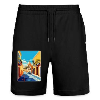 Jerez De La Frontera Espagne Affiche De Voyage Vintage - Short de jogging bio TRAINER Stanley/Stella unisexe - noir - Devant - Nik (191cm) & Marisol (170cm)