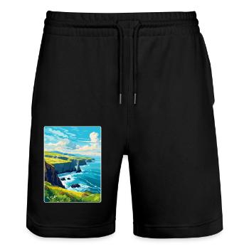 Péninsule de Dingle Irlande Royaume-Uni Affiche de voyage vintage - Short de jogging bio TRAINER Stanley/Stella unisexe - noir - Devant - Nik (191cm) & Marisol (170cm)