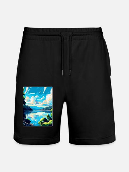 Donau Europa Vintage Reiseplakat Souvenir - Stanley/Stella Unisex Bio Joggingshorts Trainer - Schwarz