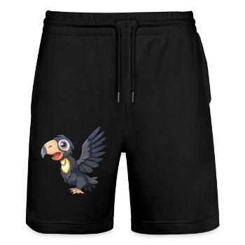 Kalifornischer Kondor in lebhafter Pose - Stanley/Stella Unisex Bio Joggingshorts Trainer  - Schwarz - Vorne - Nik (191cm) & Marisol (170cm)