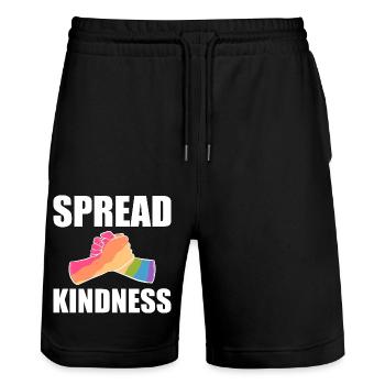 Bullying - Stanley/Stella Trainer Unisex Organic Jogging Shorts - black - Front - Nik (191cm) & Marisol (170cm)