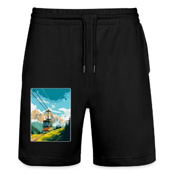 Penkenbahn Autriche Affiche de voyage vintage souvenir - Short de jogging bio TRAINER Stanley/Stella unisexe - noir - Devant - Nik (191cm) & Marisol (170cm)