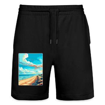 Zandvoort Niederlande Vintage Reiseplakat WPA - Stanley/Stella Unisex Bio Joggingshorts Trainer  - Schwarz - Vorne - Nik (191cm) & Marisol (170cm)