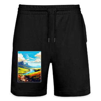 Isle Of Skye Scotland Uk Vintage Travel Poster WPA - Stanley/Stella Trainer Unisex Organic Jogging Shorts - black - Front - Nik (191cm) & Marisol (170cm)
