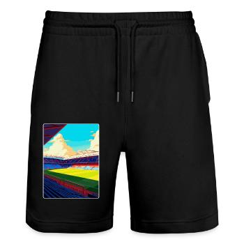 Affiche de voyage souvenir du stade de Selhurst Park WPA - Short de jogging bio TRAINER Stanley/Stella unisexe - noir - Devant - Nik (191cm) & Marisol (170cm)