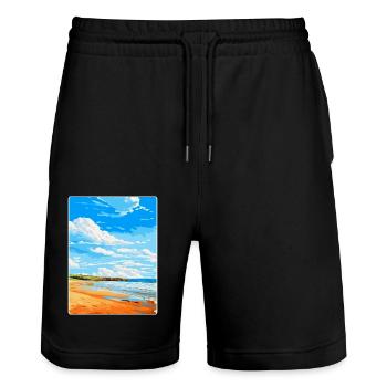 Constantine Bay, Cornwall, England, Vereinigtes Königreich, Reiseposter - Stanley/Stella Unisex Bio Joggingshorts Trainer  - Schwarz - Vorne - Nik (191cm) & Marisol (170cm)