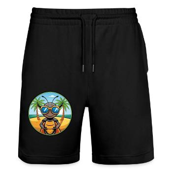 Ameise lustige Cartoon Sommer Strand Sonnenbrille Aufkleber - Stanley/Stella Unisex Bio Joggingshorts Trainer  - Schwarz - Vorne - Nik (191cm) & Marisol (170cm)