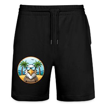 Eagle Funny Cartoon Lunettes de soleil de plage d’été cool - Short de jogging bio TRAINER Stanley/Stella unisexe - noir - Devant - Nik (191cm) & Marisol (170cm)
