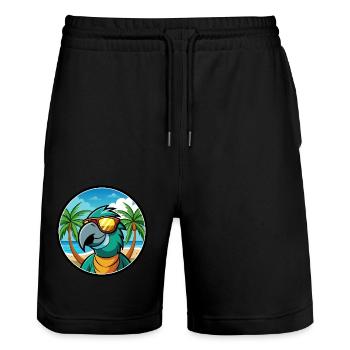 Perroquet Drôle Dessin Animé Plage Été Lunettes De Soleil Cool - Short de jogging bio TRAINER Stanley/Stella unisexe - noir - Devant - Nik (191cm) & Marisol (170cm)