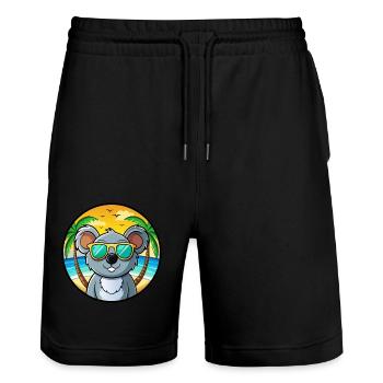 Koala Lustige Cartoon Sommer Strand Sonnenbrille Cool - Stanley/Stella Unisex Bio Joggingshorts Trainer  - Schwarz - Vorne - Nik (191cm) & Marisol (170cm)