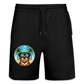 Lunettes de soleil Rottweiler Dog Cartoon Summer Beach - Short de jogging bio TRAINER Stanley/Stella unisexe - noir - Devant - Nik (191cm) & Marisol (170cm)