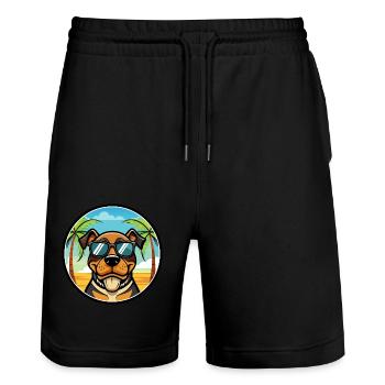 Lunettes de soleil Rottweiler Dog Cartoon Summer Beach - Short de jogging bio TRAINER Stanley/Stella unisexe - noir - Devant - Nik (191cm) & Marisol (170cm)