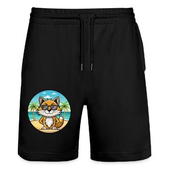 Lunettes de soleil Manx Cat Breed Cartoon Beach - Short de jogging bio TRAINER Stanley/Stella unisexe - noir - Devant - Nik (191cm) & Marisol (170cm)