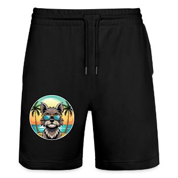 Affenpinscher Chien Race Dessin Animé Lunettes De Soleil Plage - Short de jogging bio TRAINER Stanley/Stella unisexe - noir - Devant - Nik (191cm) & Marisol (170cm)