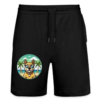 Aryan Molossus Chien Race Dessin Animé Lunettes De Soleil Plage - Short de jogging bio TRAINER Stanley/Stella unisexe - noir - Devant - Nik (191cm) & Marisol (170cm)