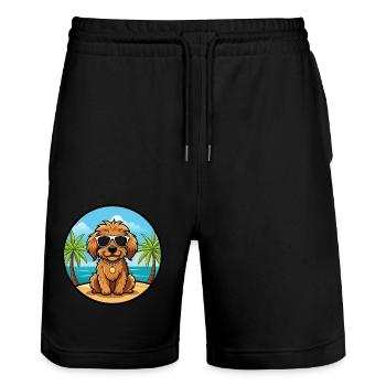 Cockapoo Chien Race Dessin Animé Lunettes De Soleil Plage - Short de jogging bio TRAINER Stanley/Stella unisexe - noir - Devant - Nik (191cm) & Marisol (170cm)