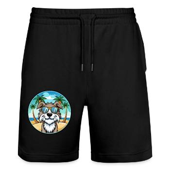 Schapendoes Chien Race Dessin Animé Lunettes de Soleil Plage - Short de jogging bio TRAINER Stanley/Stella unisexe - noir - Devant - Nik (191cm) & Marisol (170cm)