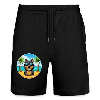 Lunettes de soleil de race de chien de chien de la Forêt-Noire - Short de jogging bio TRAINER Stanley/Stella unisexe - noir - Devant - Nik (191cm) & Marisol (170cm)