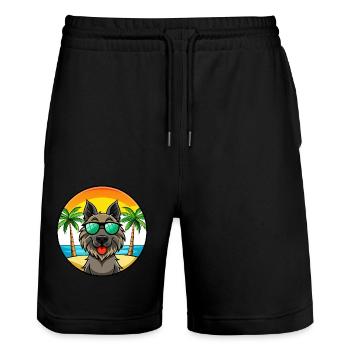 Lunettes de soleil belges Groenendael Dog Breed Cartoon - Short de jogging bio TRAINER Stanley/Stella unisexe - noir - Devant - Nik (191cm) & Marisol (170cm)