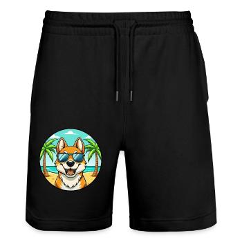 Canaan Chien Race Dessin Animé Lunettes De Soleil Plage - Short de jogging bio TRAINER Stanley/Stella unisexe - noir - Devant - Nik (191cm) & Marisol (170cm)