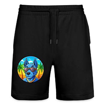 Blaue thailändische Ridgeback Hunderasse Cartoon Sonnenbrille - Stanley/Stella Unisex Bio Joggingshorts Trainer  - Schwarz - Vorne - Nik (191cm) & Marisol (170cm)