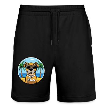 Brasileiro Chien Race Dessin Animé Lunettes De Soleil Plage - Short de jogging bio TRAINER Stanley/Stella unisexe - noir - Devant - Nik (191cm) & Marisol (170cm)