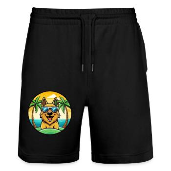 Roi Berger Chien Race Dessin Animé Lunettes De Soleil Plage - Short de jogging bio TRAINER Stanley/Stella unisexe - noir - Devant - Nik (191cm) & Marisol (170cm)