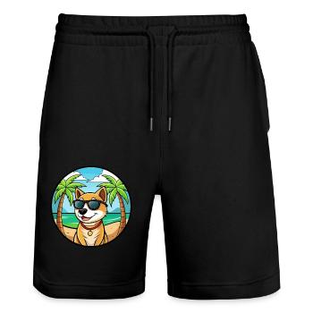 Laufhund Hunderasse Cartoon Sonnenbrille Strand - Stanley/Stella Unisex Bio Joggingshorts Trainer  - Schwarz - Vorne - Nik (191cm) & Marisol (170cm)