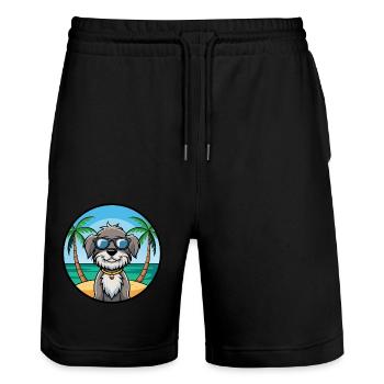 Schapendoes Chien Race Dessin Animé Lunettes de Soleil Plage - Short de jogging bio TRAINER Stanley/Stella unisexe - noir - Devant - Nik (191cm) & Marisol (170cm)