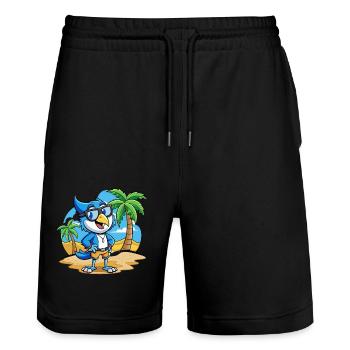 Lunettes de soleil Blue Jay Funny Cartoon Summer Beach - Short de jogging bio TRAINER Stanley/Stella unisexe - noir - Devant - Nik (191cm) & Marisol (170cm)