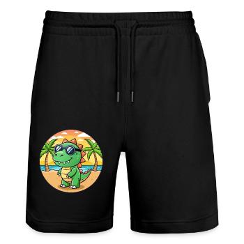 Dinosaurier Lustige Cartoon Sommer Strand Sonnenbrille - Stanley/Stella Unisex Bio Joggingshorts Trainer  - Schwarz - Vorne - Nik (191cm) & Marisol (170cm)