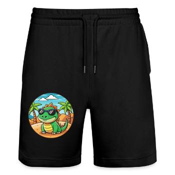 Lizard Lustige Cartoon Sommer Strand Sonnenbrille - Stanley/Stella Unisex Bio Joggingshorts Trainer  - Schwarz - Vorne - Nik (191cm) & Marisol (170cm)