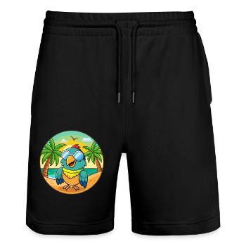 Lunettes de soleil Parrot Funny Cartoon Summer Beach - Short de jogging bio TRAINER Stanley/Stella unisexe - noir - Devant - Nik (191cm) & Marisol (170cm)