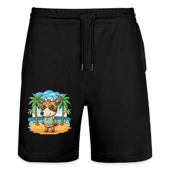 Okapi Lustige Cartoon Sommer Strand Sonnenbrille - Stanley/Stella Unisex Bio Joggingshorts Trainer  - Schwarz - Vorne - Nik (191cm) & Marisol (170cm)